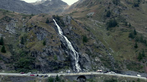 Beautiful-waterfall-on-the-side-of-the-road