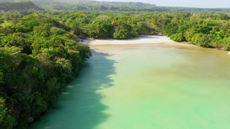 Aerial-view-over-Diamond-beach-in-Dominican-Republic
