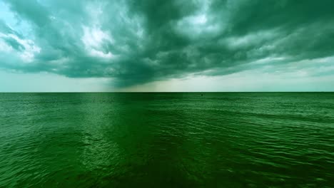 Cloudy-sky-and-clouds-over-calm-sea-with