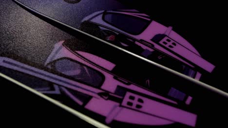 Skis-cinematic-product-video-with-purple-layer-of
