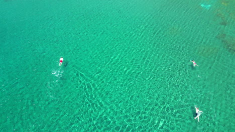 Luftaufnahme-Von-Touristen,-Die-Im-Mittelmeer-Schwimmen
