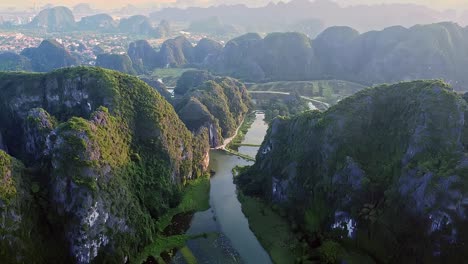 Beautiful-breathtaking-landscape-in-Ninh-Binh-Vietnam-Aerial