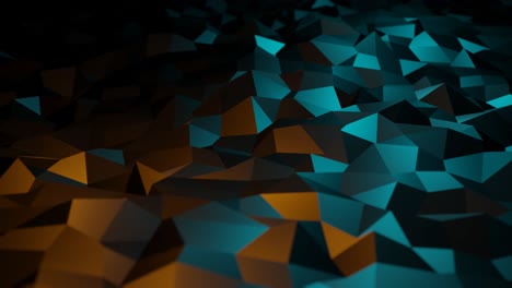 Low-poly-color-waving-surface-with-glowing-light