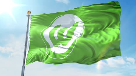 4k-Animierte-Schleife-Einer-Wehenden-Flagge-Des-Fußballbundesligisten-Wolfsburg