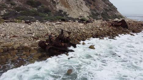 Shipwreck-Beach-by-Drone-4k-in-Rancho-Palos-Verdes,-California