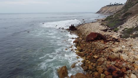 Shipwreck-Beach-Per-Drohne-4k-In-Rancho-Palos-Verdes,-Kalifornien