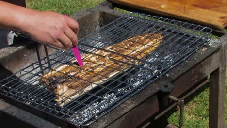Grilling-fish-on-the-braai-or-barbecue