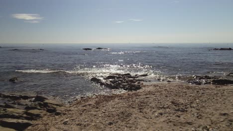 Vista-De-La-Playa-Avanzando-Hacia-El-Mar