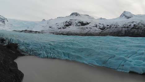 Luftbild,-Svinafellsjökull-Gletscher,-Island