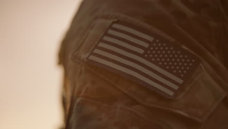 Arm-patch-on-a-soldier's-uniform