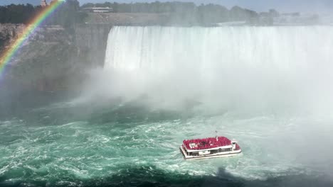 Boot-In-Niagara-Falls-Telefoto-Im-Sommer-Von-Der-Kanadischen-Seite