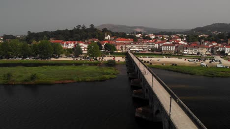 Ponte-de-Lima-Portugal-and-surrounding-area,-drone-footage
