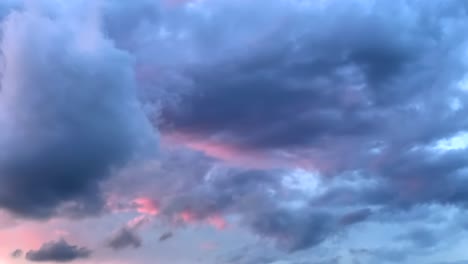 Moving-pink-colored-clouds,-Time-lapse