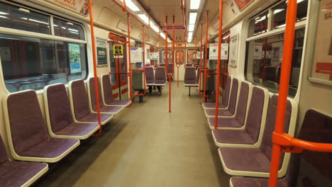 Empty-Subway-Metro-Train-During-Covid-19-Virus-Outbreak-in-Prague-Czech-Republic-Cinematic-Slow-Motion