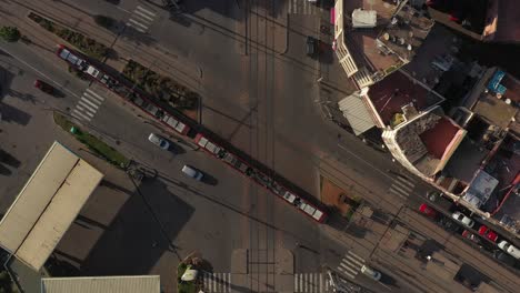 top-shot-of-a-tramway-in-casablanca