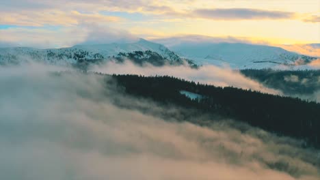 Hyperlapse-of-sea-of-clouds-in-Carpathian-mountains
