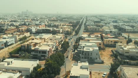Aerial-Over-Residential-Housing-Along-Road-In-Clifton-Cantonment