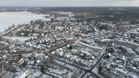 flying-over-small-town-in-winter