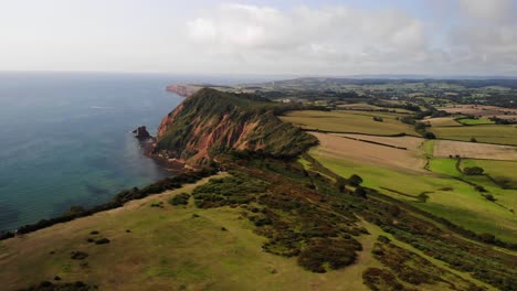 Luftaufnahmen-Von-Klippen-Von-Devon-Mit-Blick-Auf-Budleigh-Salterton-Devon-England