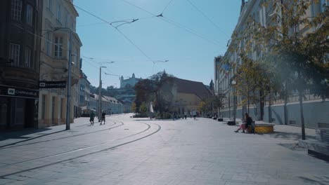 street-view-in-the-old-town-of-Bratislava,-Slovakia