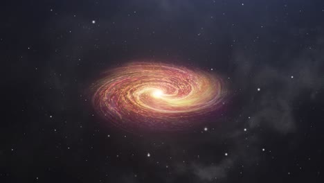 Spiralgalaxie-Orange-Im-Universum