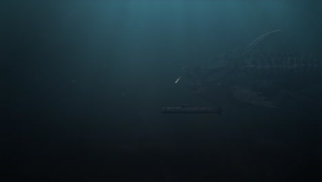 Underwater-Shot-of-a-Massive-Leviathan-of-a-Fish-Swimming-Past-a-Submarine