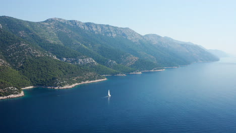 Sailboat-Sailing-Near-The-Peljesac-Peninsula-In-Croatia