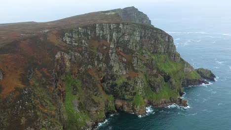 Breathtaking-Seaside-Ocean-Cliffs-of-Horn-Head,-Ireland---Aerial