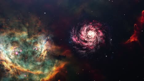 Galaxia-Espiral-Y-Nebulosa-4k