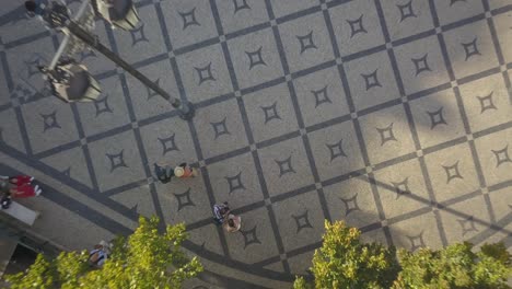 Portuguese-sidewalk,-pattern-in-a-sidewalk-in-Lisbon-close-of-camoes-square