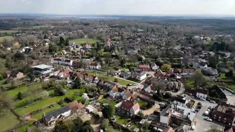 Dorf-Stock-Essex-UK-Luftaufnahmen-High-Pov-4k