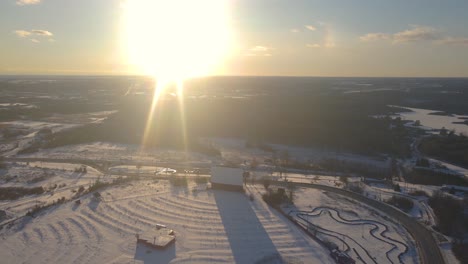 aerial-during-a-winter-season-during-sunset