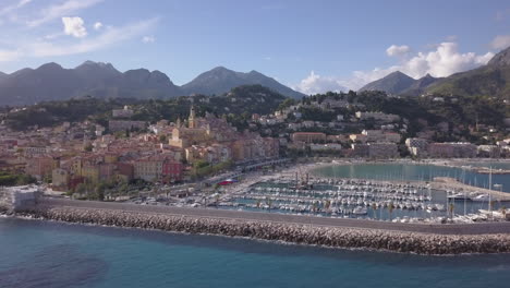 Menton-aerial-view-during-day-in-Cote-d'Azur,-Provence