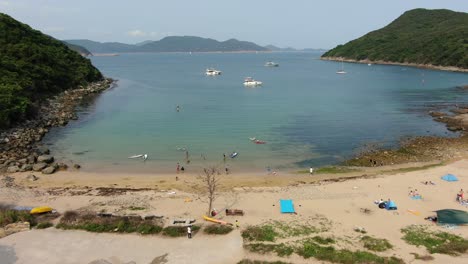Hong-Kong-Sheung-Sze-Wan-Beach-Und-Tai-Hang-Hau-Village,-Luftbild