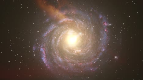 Una-Galaxia-Que-Se-Mueve-Con-Una-Luz-Brillante-En-El-Medio,-El-Universo