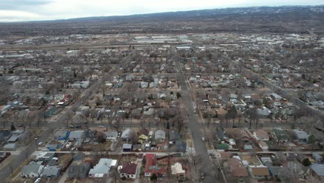 Aerial-View-of-Grand-Junction-CO-USA-Residential-Neighborhood-on-Cold-Autumn-Day