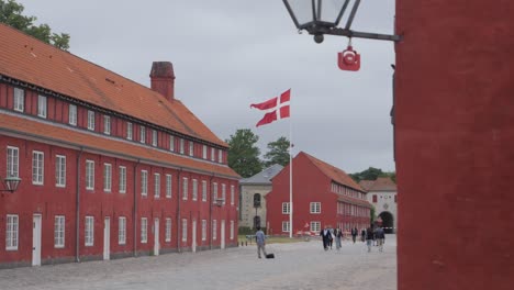 Copenhagen-kastellet-military-barracks,-slow-motion