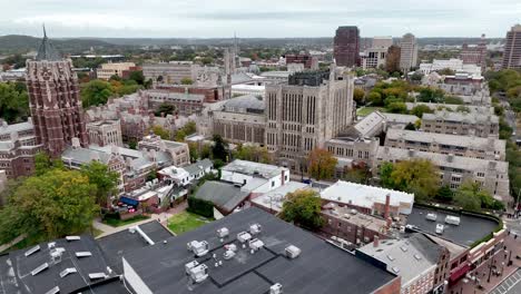 aerial-fast-push-over-yale-univeristy-in-new-haven-connecticut