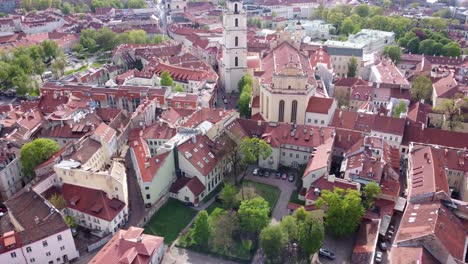 AERIAL-Vilnius-Historical-Old-town-Panning-Shot