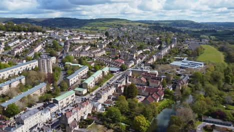 Panorama-aerial-of-Bath,-UK