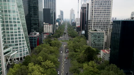 Aerial-view-of-Paseo-de-la-Reforma-in-Mexico-city