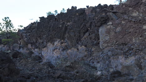 Barren-Volcano-Rock-Landscape,-Dolly-Right