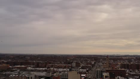 An-aerial-view-of-Sheepshead-Bay-Brooklyn-on-a-cloudy-day-in-the-winter