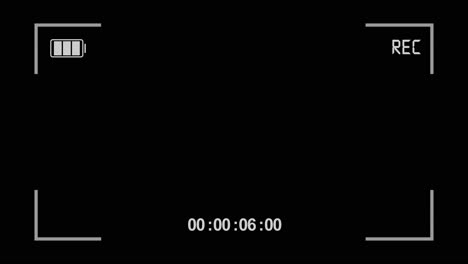 Camera-viewfinder-animation-recording-a-video-on-black-background