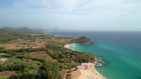 Playa-Cala-Monte-Turno-Vistas-Aéreas-De-La-Playa-Entrando-En-Denia-Italia-Villasimius-Cerca-De-Cagliari