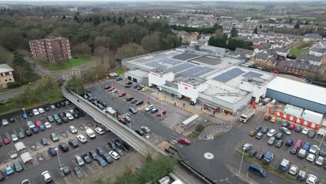 Sainsburys-supermarket-Harlow-Essex-UK-Aerial-dorne-footage-4K
