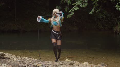 Anime-cosplayer-shows-her-whip-at-an-amazing-nature-location-on-the-Caribbean-island-of-Trinidad