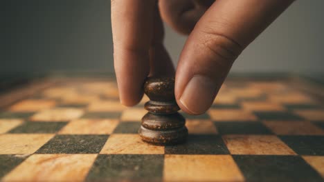 Schach-Schwarz-Bauer-Nahaufnahme-Erschossen-Brettspiel