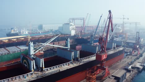 Aerial-view-of-Shipyard.-Shipbuilding-facility.-4K