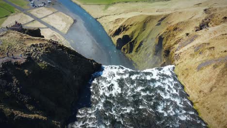 Overtake-Shot-Of-Clear-Flowing-Water-From-Biggest-Waterfall-Of-Iceland